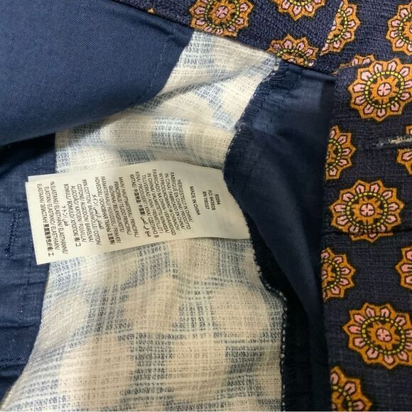 NWOT Boden cropped Print pants Trousers BLUE & ORANGE Size 6R - Picture 6 of 7